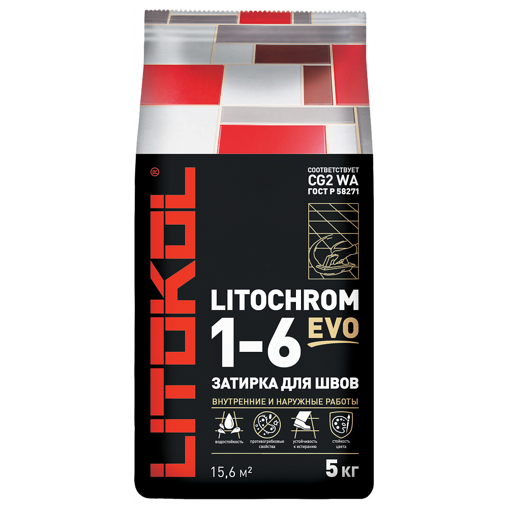 LITOKOL LITOCHROM 1-6 EVO LE 145 черный уголь (5kg Al.bag) 500170003