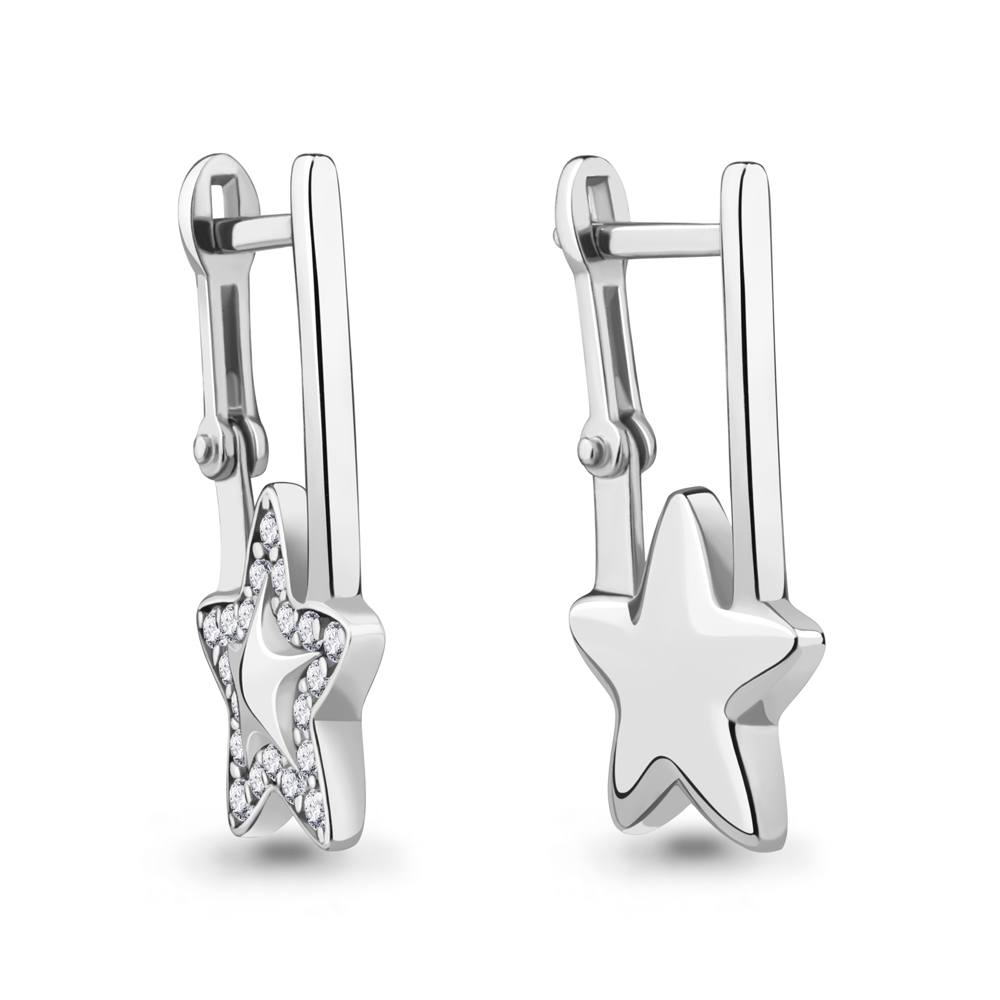 

Серьги из серебра с фианитом Aquamarine Aquamarine 49396А_925_р, 49396А_925_р