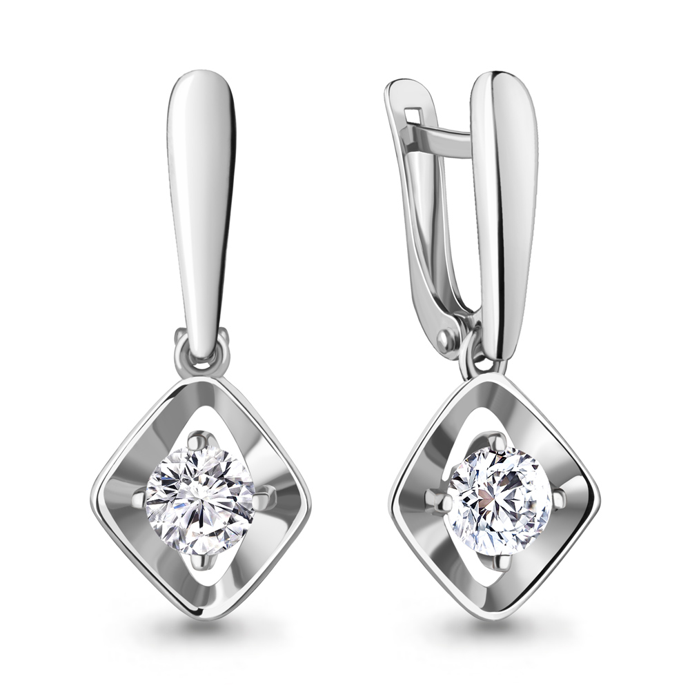 

Серьги из серебра с фианитом Aquamarine Aquamarine 49393А_925_р, 49393А_925_р