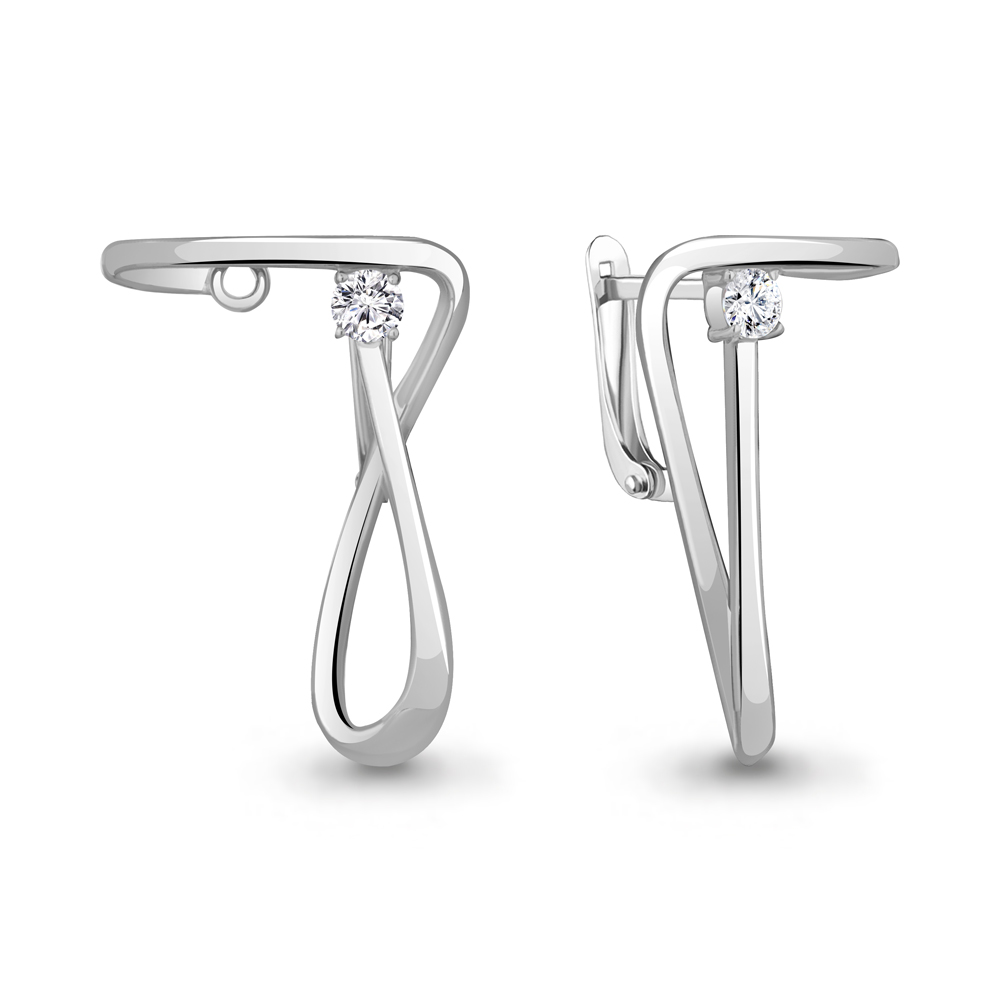 

Серьги из серебра с фианитом Aquamarine Aquamarine 49392А_925_р, 49392А_925_р