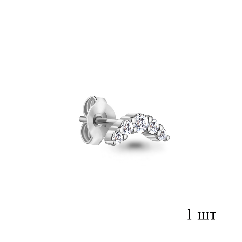 

Моносерьга из серебра с фианитом Aquamarine Aquamarine 49391А_925_р, 49391А_925_р