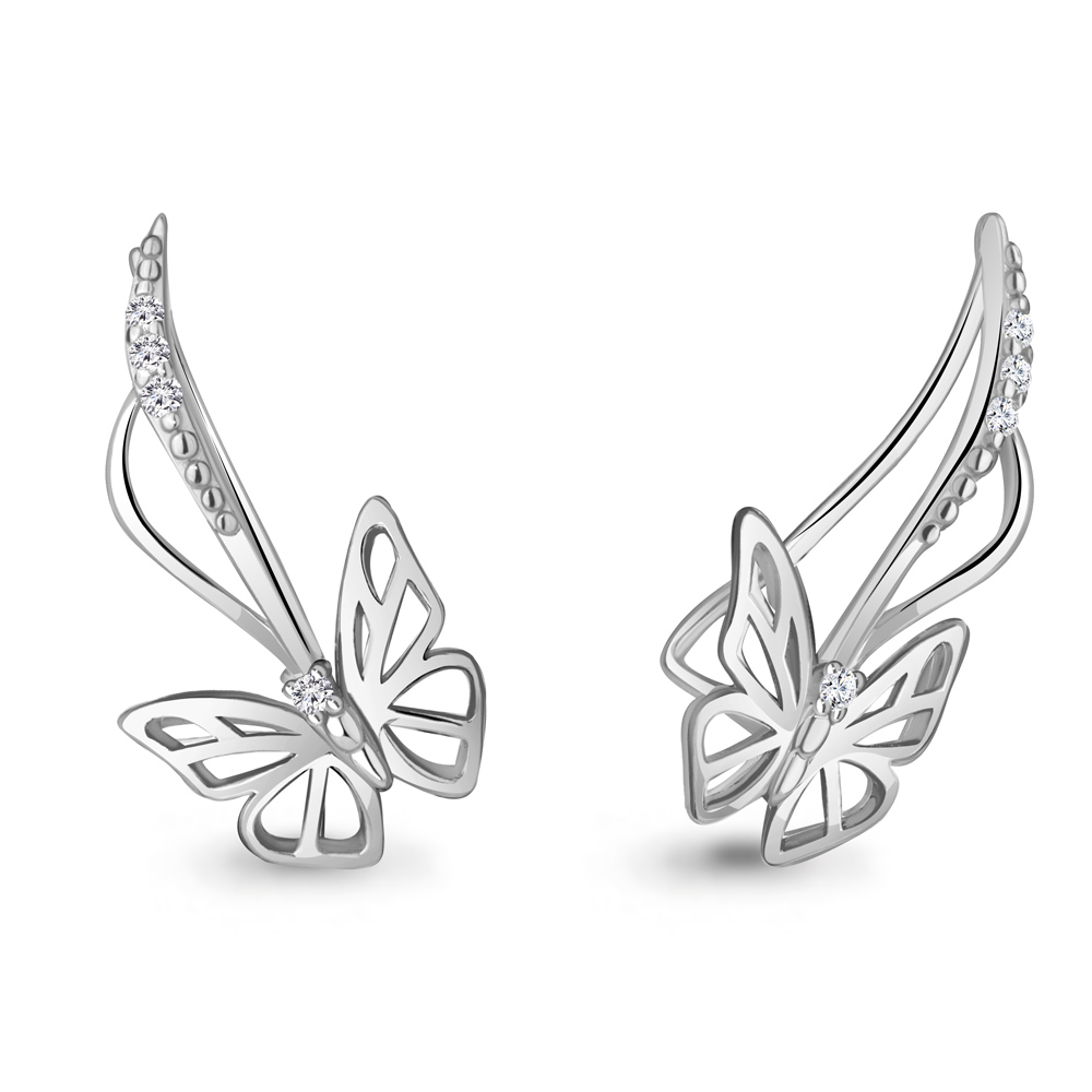

Серьги из серебра с фианитом Aquamarine Aquamarine 49383А_925_р, 49383А_925_р