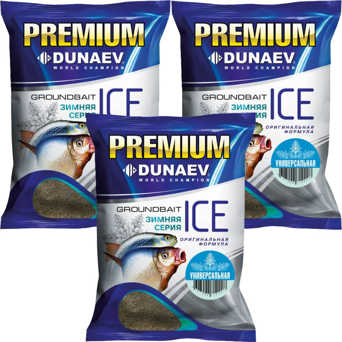 

Прикормка рыболовная Dunaev Ice premium Универсальная 3 упаковки, Разноцветный, Ice premium