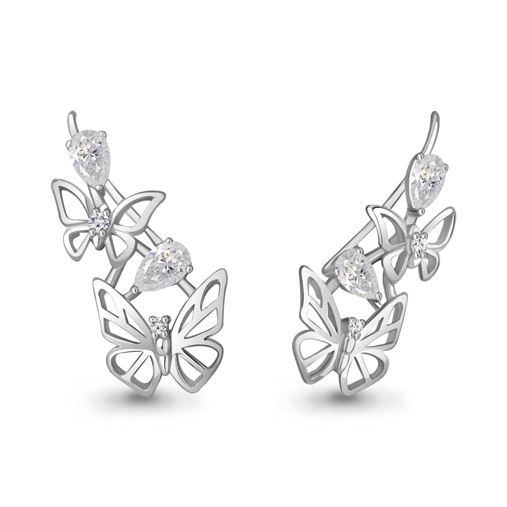 

Серьги из серебра с фианитом Aquamarine Aquamarine 49380А_925_р, 49380А_925_р
