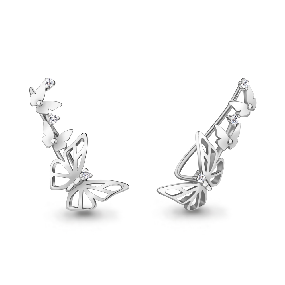 

Серьги из серебра с фианитом Aquamarine Aquamarine 49379А_925_р, 49379А_925_р