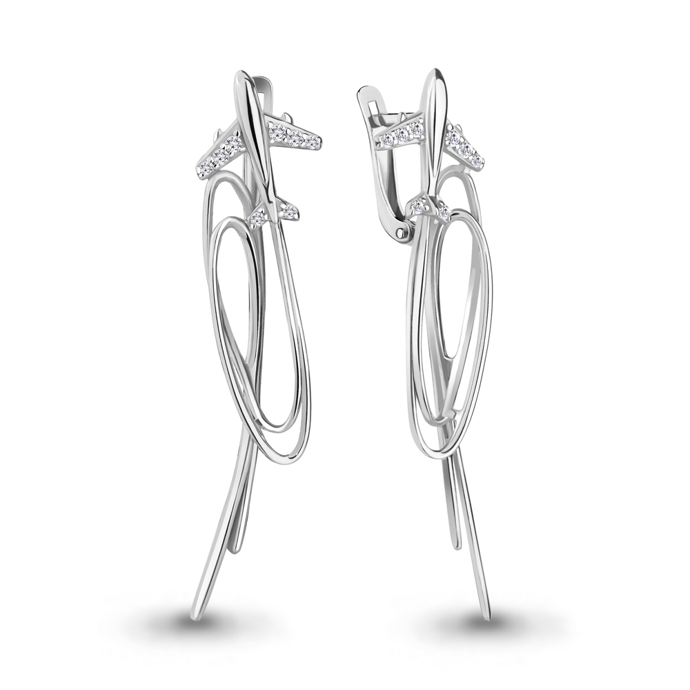 

Серьги из серебра с фианитом Aquamarine Aquamarine 49376А_925_р, 49376А_925_р