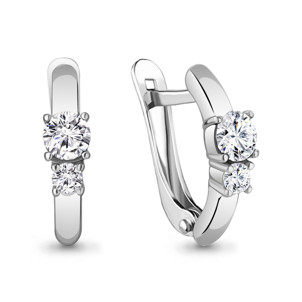 

Серьги из серебра с фианитом Aquamarine Aquamarine 49372А_925_р, 49372А_925_р