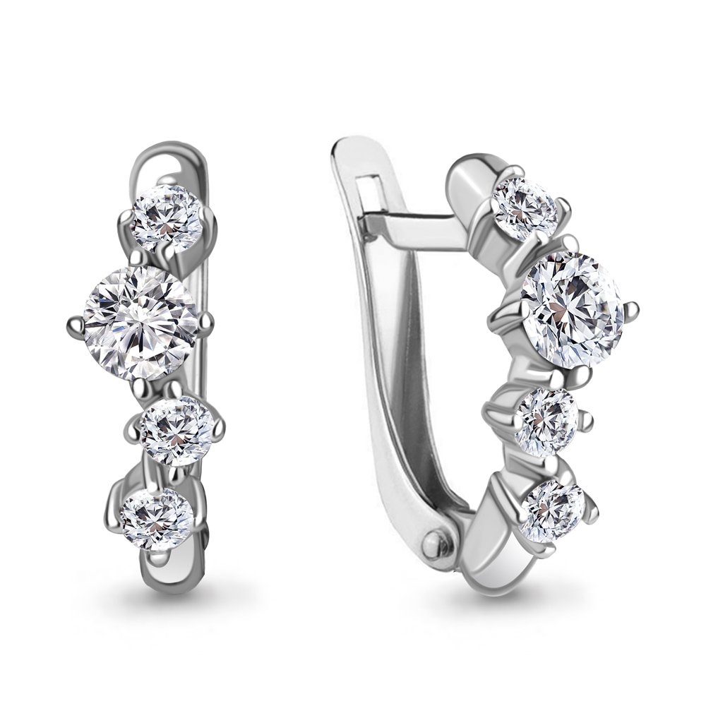 

Серьги из серебра с фианитом Aquamarine Aquamarine 49371А_925_р, 49371А_925_р