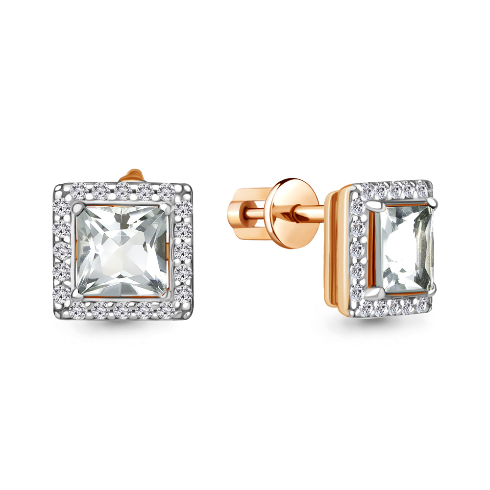 

Серьги из серебра с фианитом Aquamarine Aquamarine 49367А_925_з, 49367А_925_з