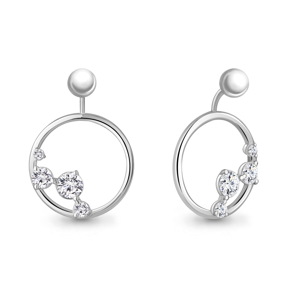 

Серьги из серебра с фианитом Aquamarine Aquamarine 49363А_925_р, 49363А_925_р