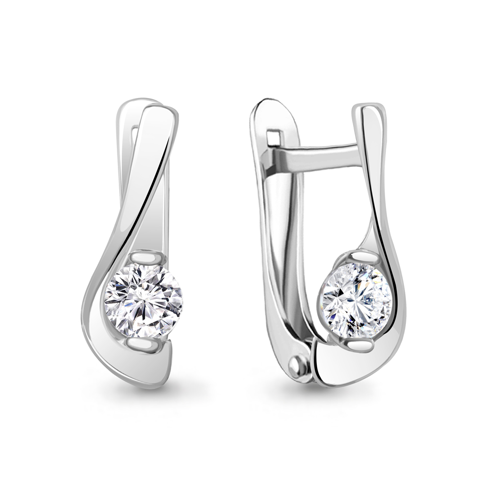 

Серьги из серебра с фианитом Aquamarine Aquamarine 49361А_925_р, 49361А_925_р