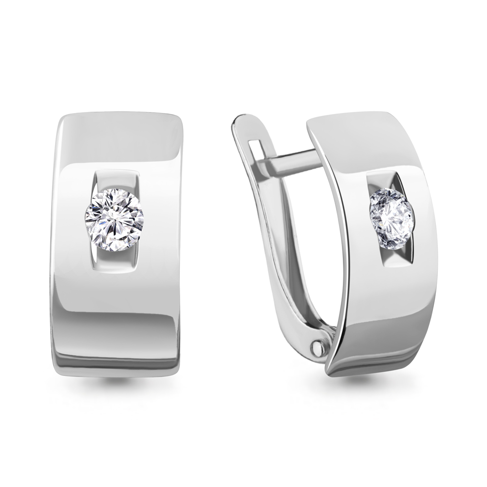 

Серьги из серебра с фианитом Aquamarine Aquamarine 49359А_925_р, 49359А_925_р
