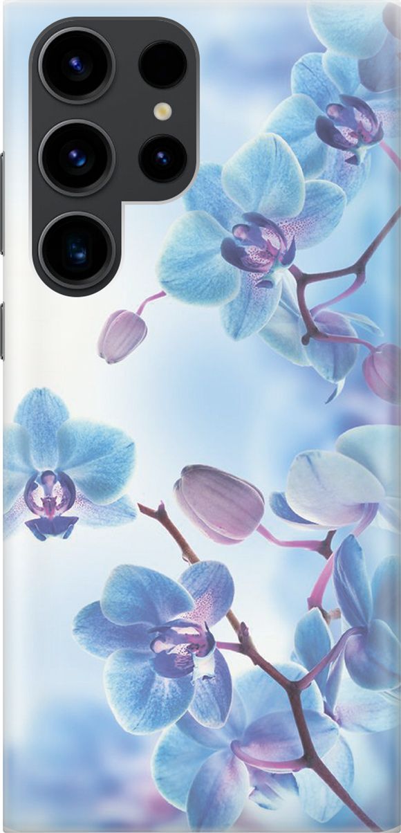 

Чехол на Samsung Galaxy S23 Ultra "Голубые орхидеи", Голубой;серый, 158339