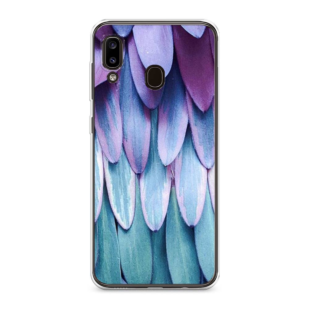 

Чехол на Samsung Galaxy A30 "Синее перо", Фиолетовый;голубой, 27550-3