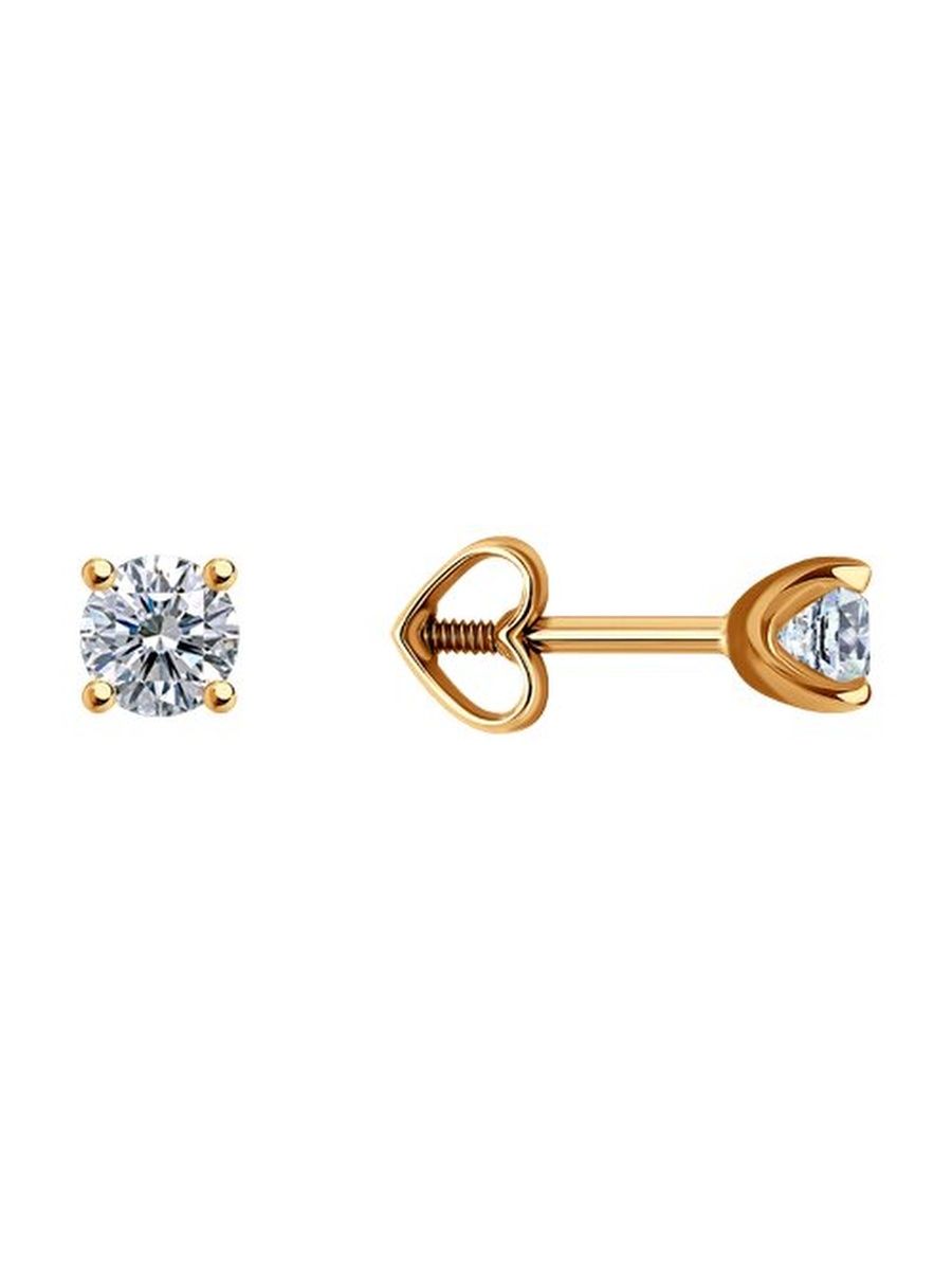 

Серьги пусеты из золота TEO MAORI 8200104, фианит, 8200104