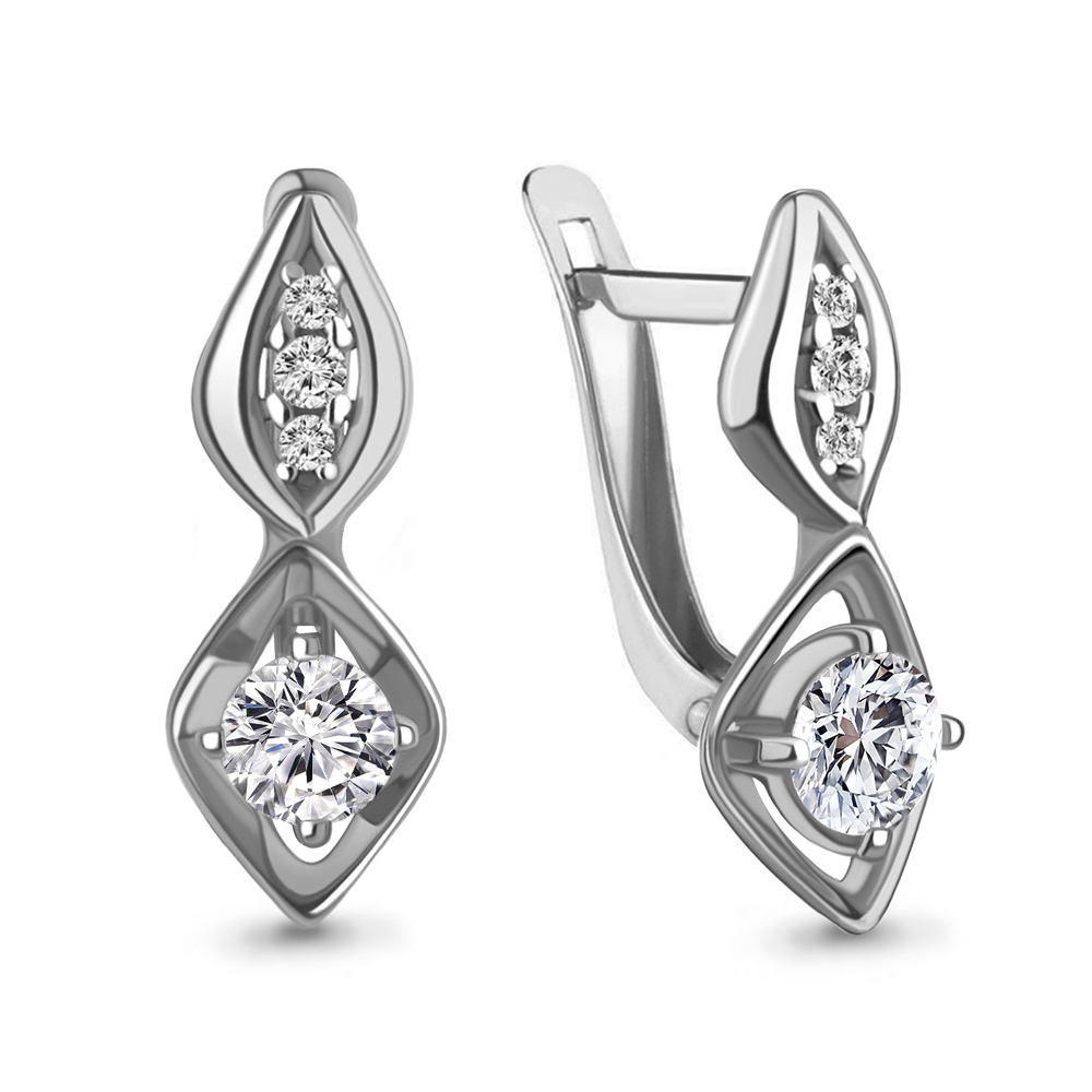 

Серьги из серебра с фианитом Aquamarine Aquamarine 49356А_925_р, 49356А_925_р