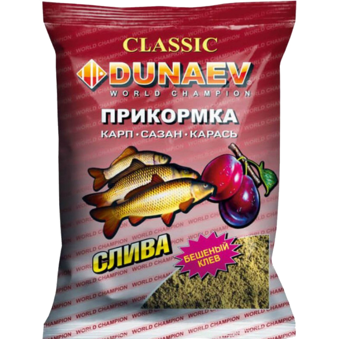 

Прикормка рыболовная Dunaev Класика Карп Слива 1 упаковка, Разноцветный, Классика