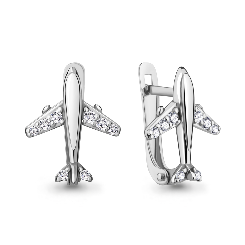 

Серьги из серебра с фианитом Aquamarine Aquamarine 49352А_925_р, 49352А_925_р