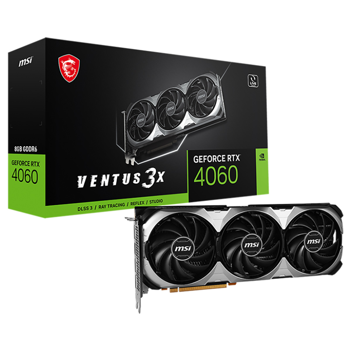 

Видеокарта MSI NVIDIA RTX4060 VENTUS (RTX 4060 VENTUS 3X 8G), RTX4060 VENTUS