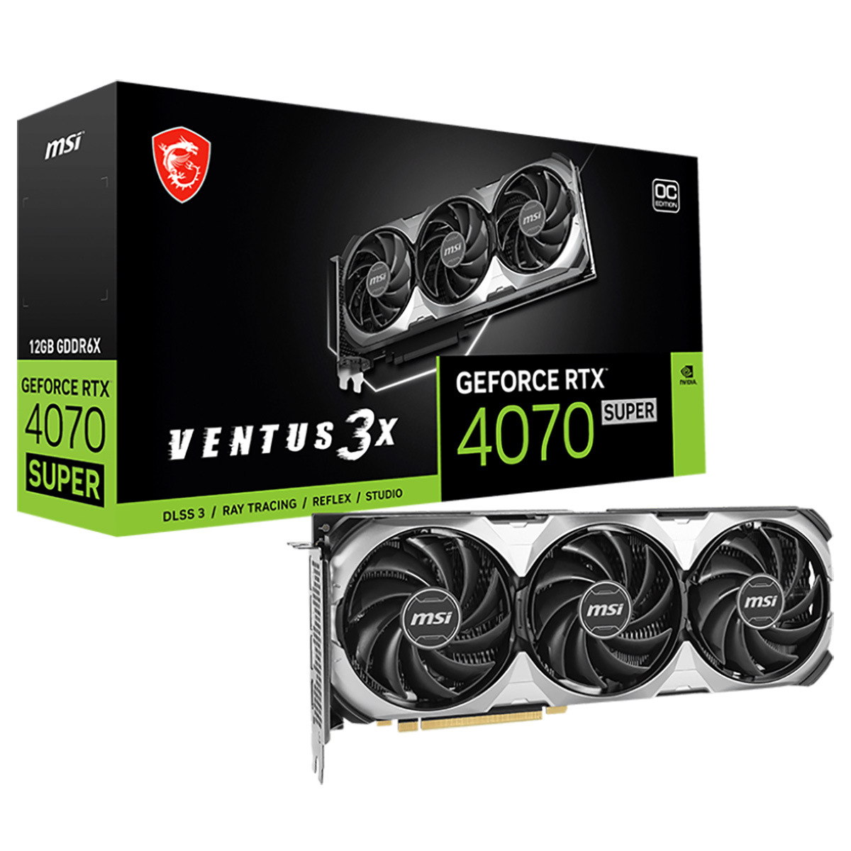 

Видеокарта MSI NVIDIA RTX4070 SUPER (RTX 4070 SUPER 12G VENTUS 3X OC), RTX4070 SUPER