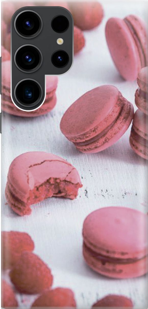 

Чехол на Samsung Galaxy S23 Ultra "Малиновые макаруны", Белый;красный, 158330