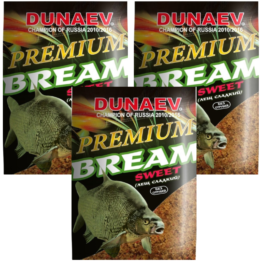 

Прикормка рыболовная Dunaev Premium Лещ Сладкий 3 упаковки, Разноцветный, Premium
