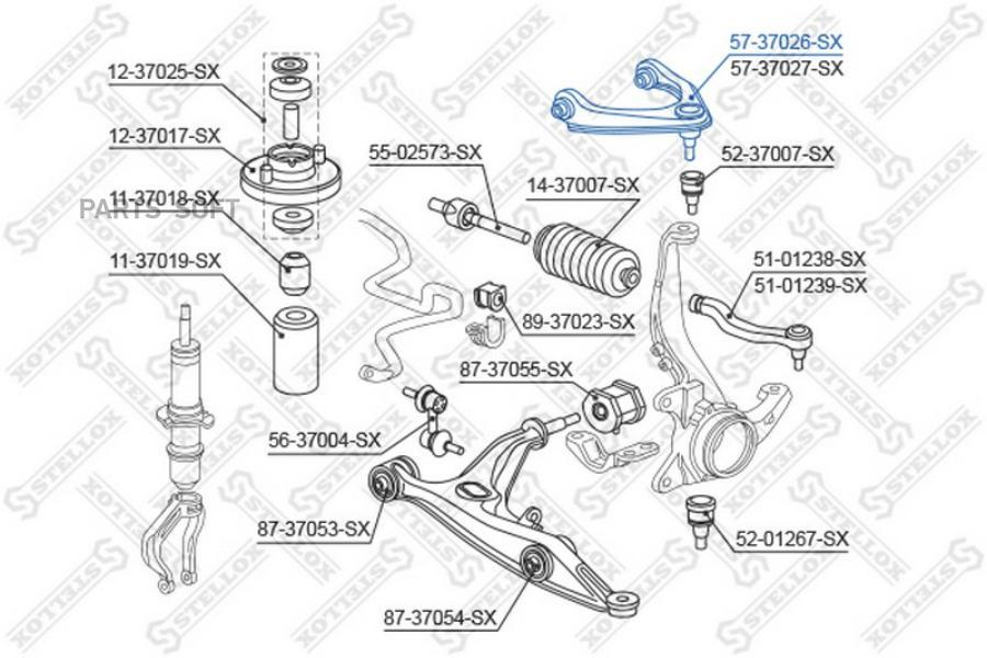 57-37026-Sx рычаг Верхний Правый Honda Cr-V All 97> Stellox арт. 5737026SX