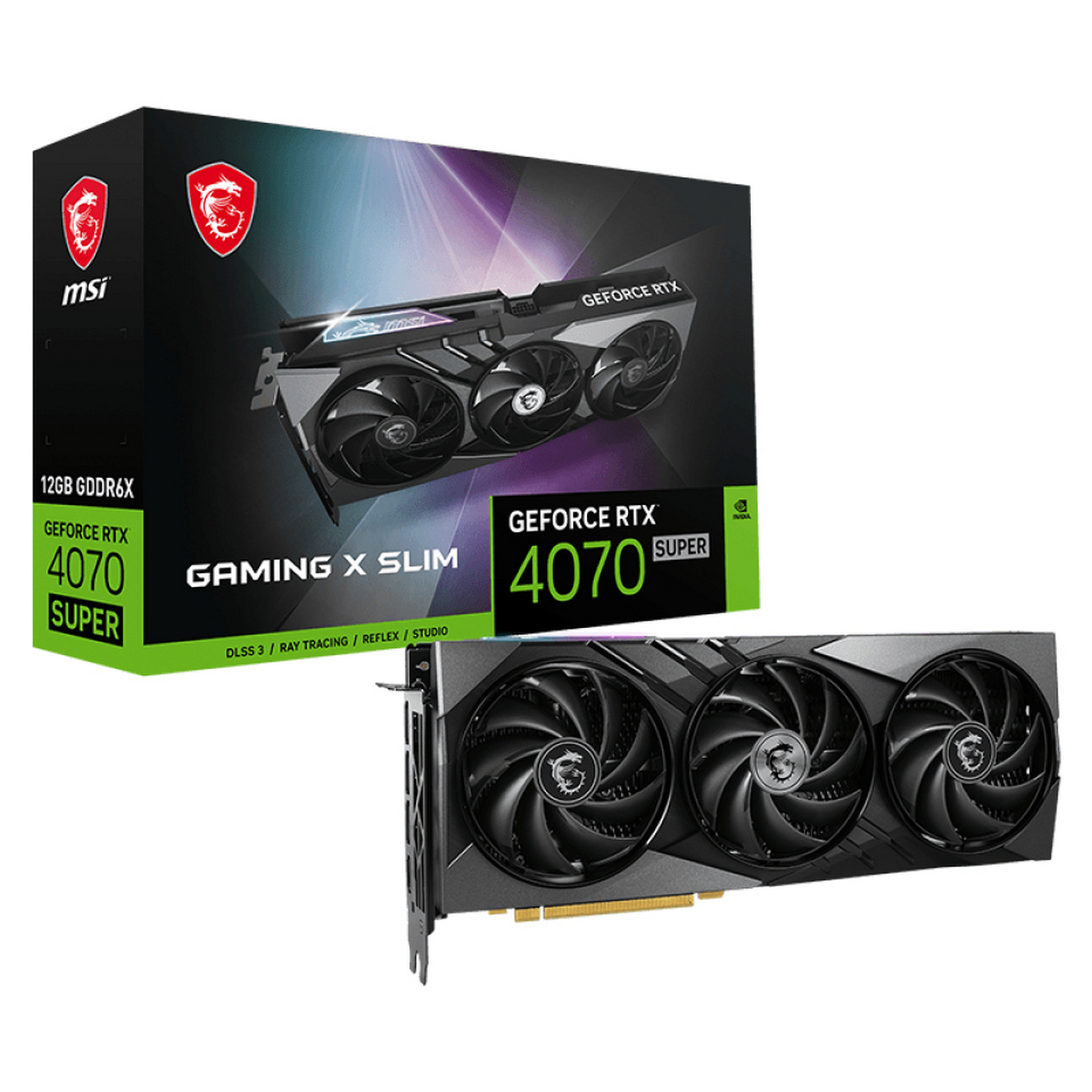 Видеокарта MSI NVIDIA RTX4070 SUPER (RTX 4070 SUPER 12G GAMING X SLIM)