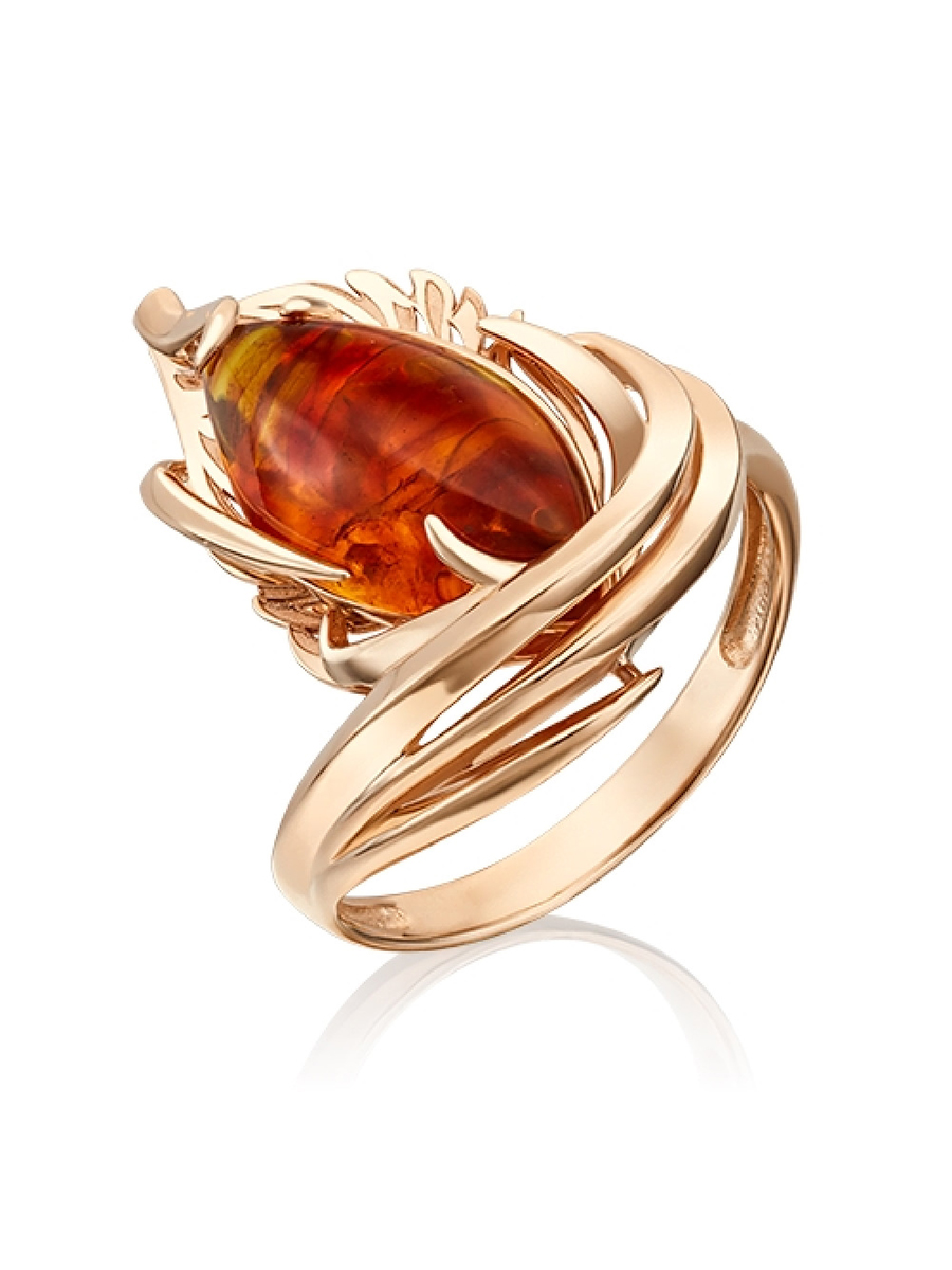 

Кольцо из красного золота р. 19 PLATINA jewelry 01-5371-00-271-1110-46, янтарь, 01-5371-00-271-1110-46