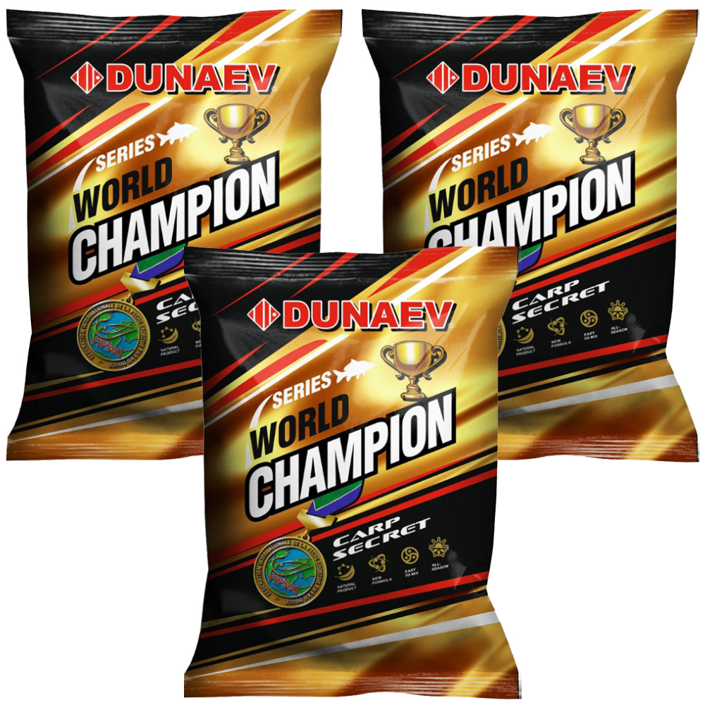 

Прикормка рыболовная Dunaev World Champion Carp Secret 3 упаковки, Разноцветный, World Champion