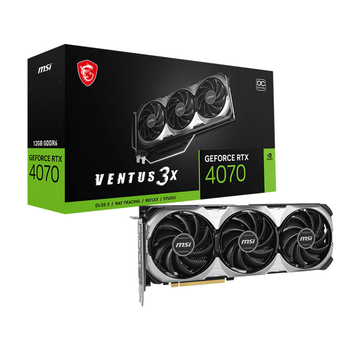 Видеокарта MSI NVIDIA RTX4070 (RTX 4070 VENTUS 3X E1 12G OC)