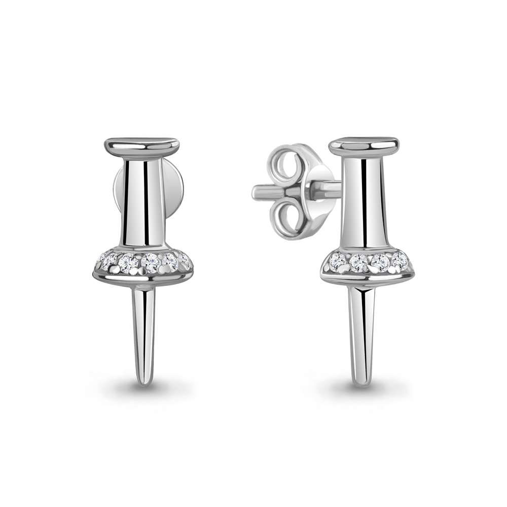 

Серьги из серебра с фианитом Aquamarine Aquamarine 49334А_925_р, 49334А_925_р