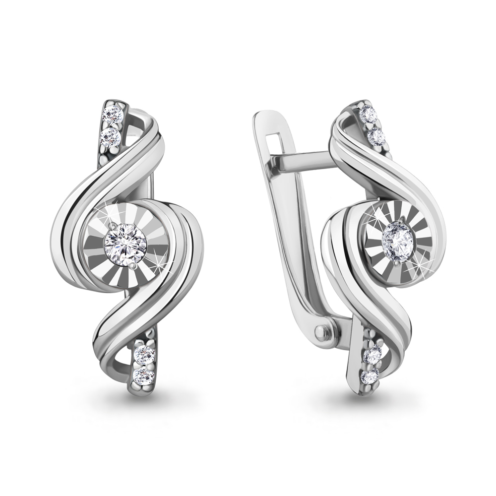 

Серьги из серебра с фианитом Aquamarine Aquamarine 49330А_925_р, 49330А_925_р