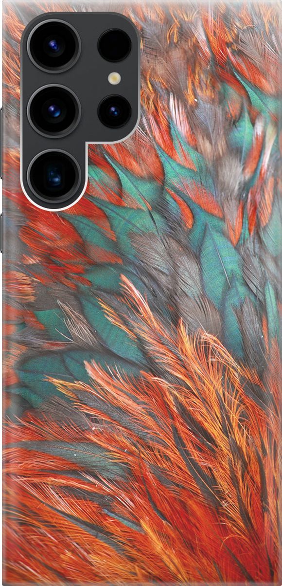 

Чехол на Samsung Galaxy S23 Ultra "Разноцветные перья", Желтый;зеленый, 158340