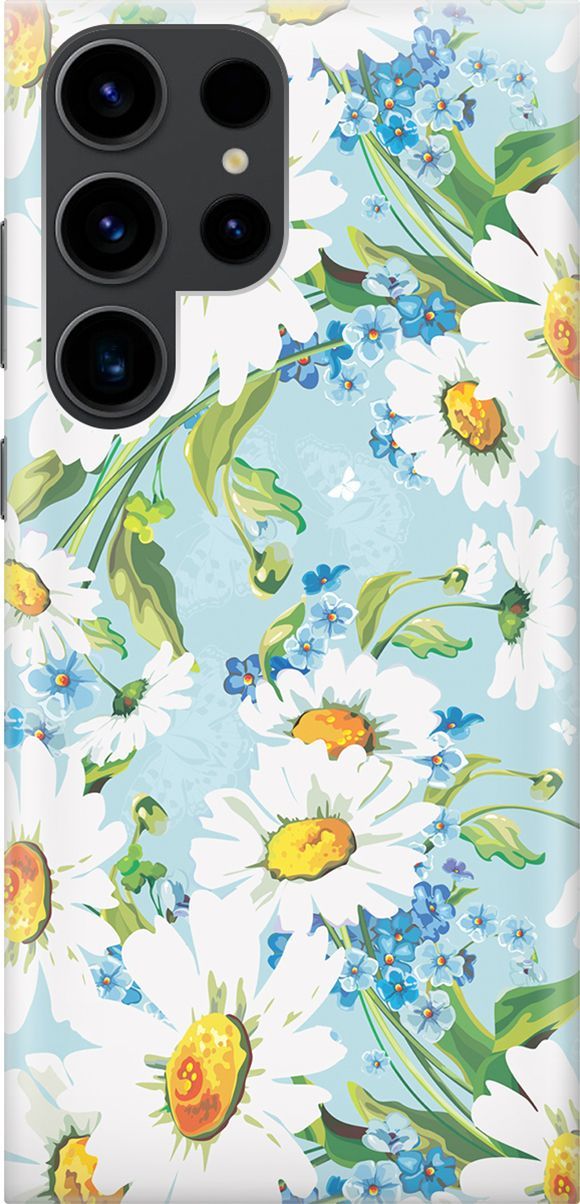 

Чехол на Samsung Galaxy S23 Ultra с принтом "Поле ромашек", Белый;голубой, 158336