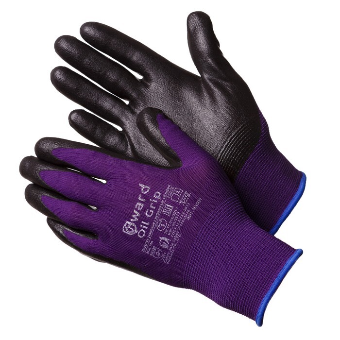 нейлоновые перчатки Oil grip 9 размер, 6 пар перчатки для защиты от опз и механических воздействий scaffa grip 10 размер