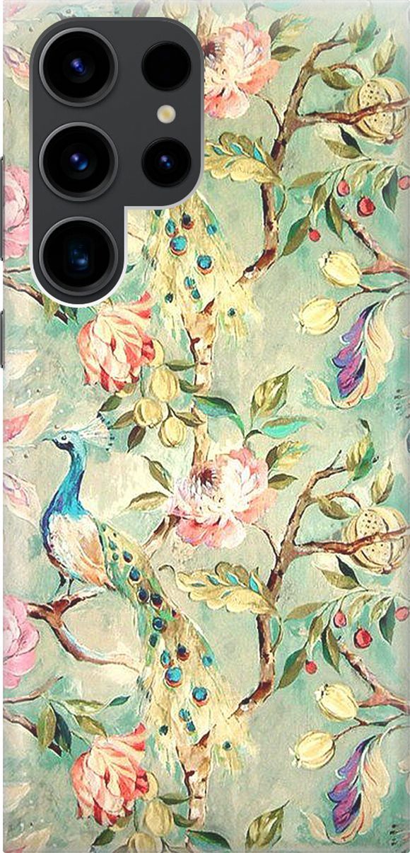

Чехол на Samsung Galaxy S23 Ultra "Винтажный цветочный паттерн", Зеленый;розовый, 158336