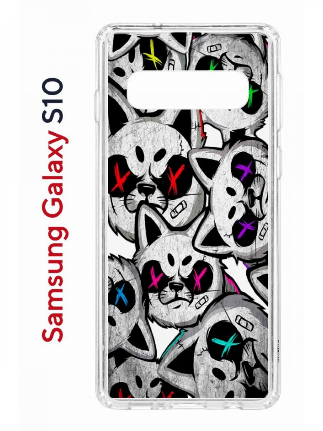 

Чехол на Samsung S10 Kruche Print Angry Cats,противоударный бампер,с защитой камеры, Прозрачный;серый;красный;фиолетовый, Самсунг Галакси С10