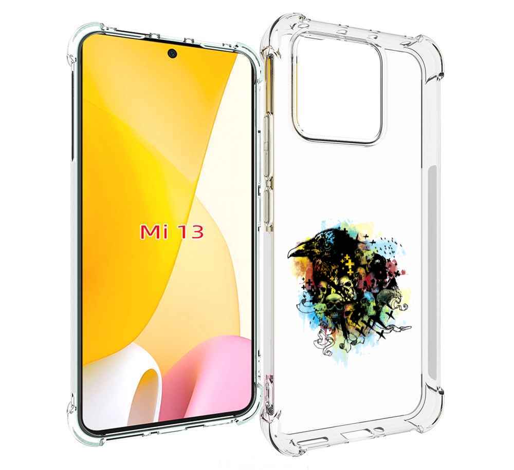 

Чехол MyPads ворон и черепа для Xiaomi 13, Прозрачный, Tocco