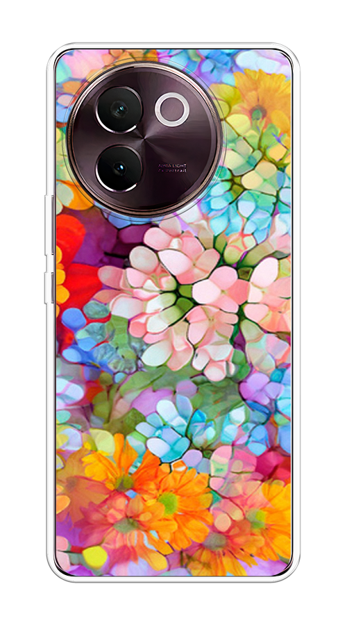 

Чехол на Vivo V30e "Цветы витраж", Оранжевый;розовый;голубой, 2610550-1