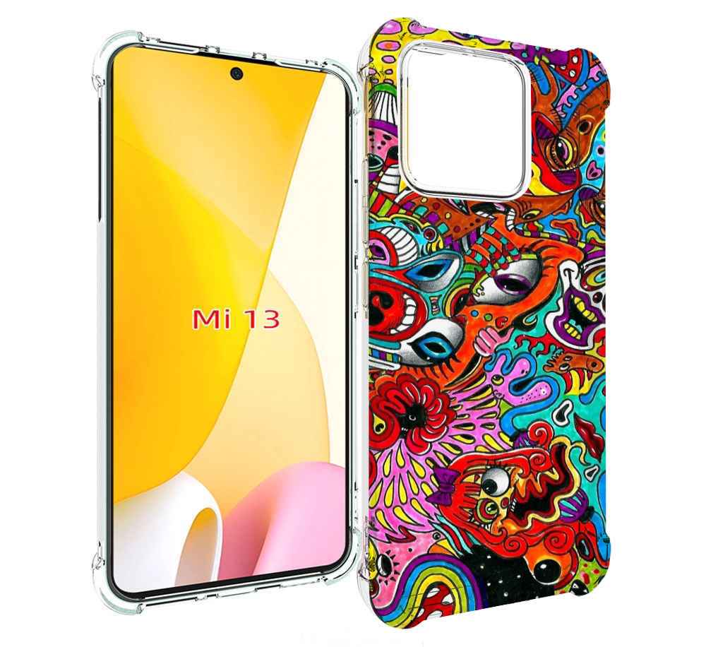 

Чехол MyPads разные абстракции яркие для Xiaomi 13, Прозрачный, Tocco