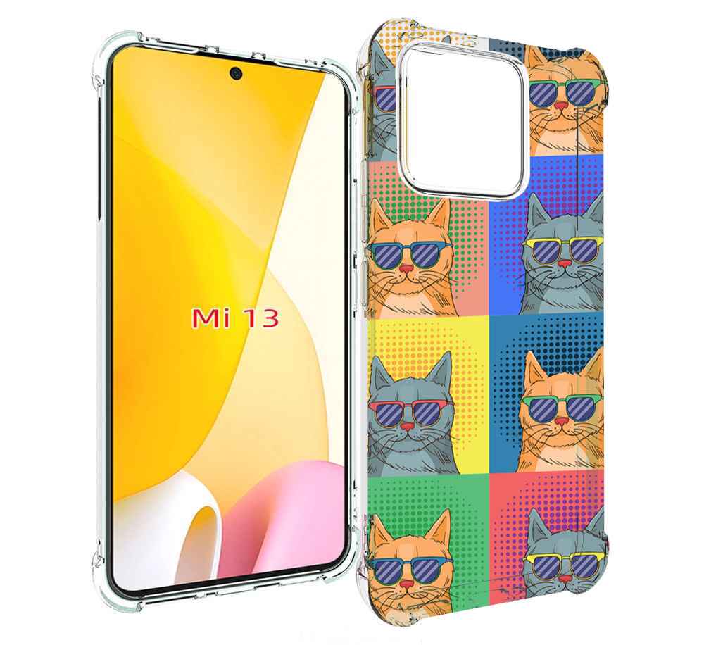 

Чехол MyPads разноцветные-коты для Xiaomi 13, Прозрачный, Tocco