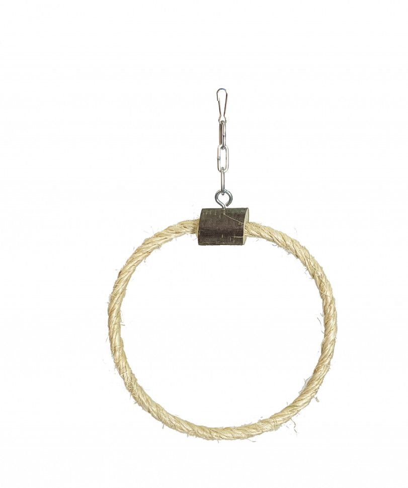 Качели-кольцо для попугаев PetStandArt, Размер 15х15см. Материал: Сизаль