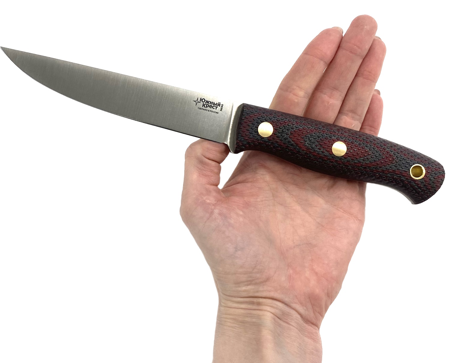 Нож Южный Крест Рыбацкий M, N690, микарта, 214.0954, красно-чёрная