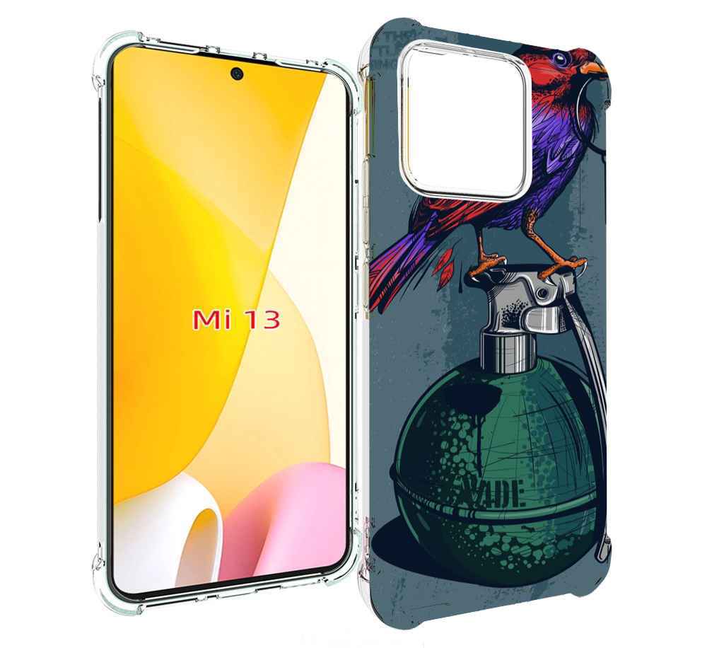 

Чехол MyPads птица с гранатой для Xiaomi 13, Прозрачный, Tocco