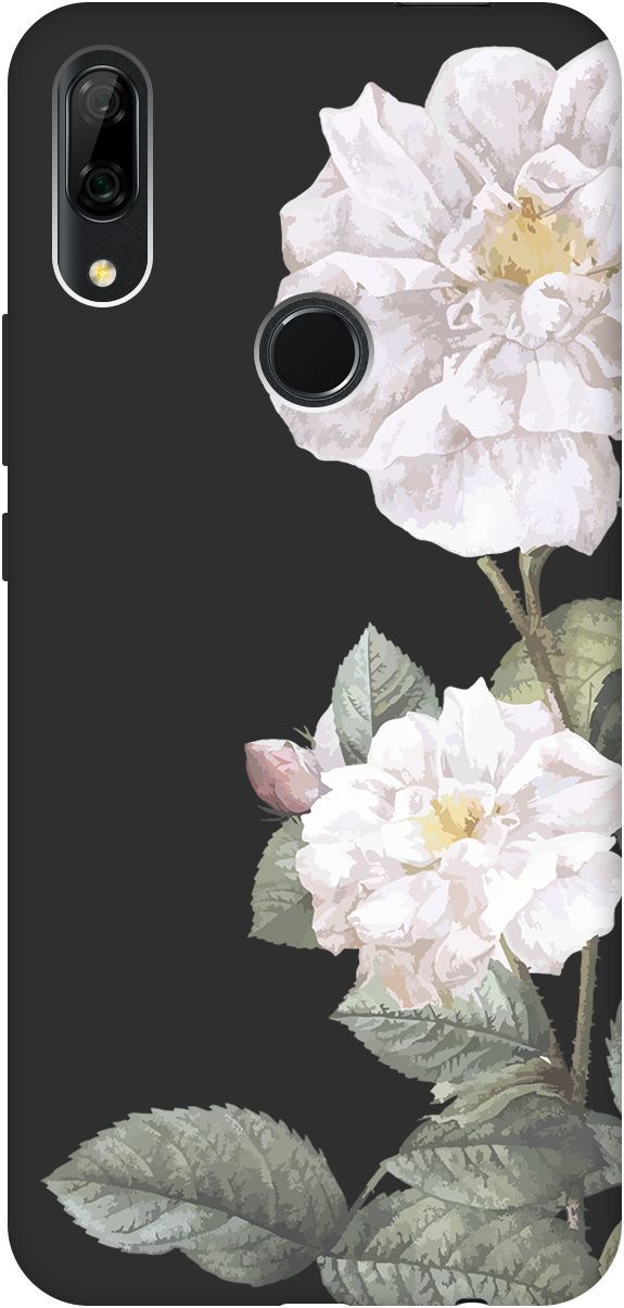 

Чехол на Honor 9X/9X Premium/Huawei P Smart Z/Y9 Prime (2019) "White Rose" черный, 2454