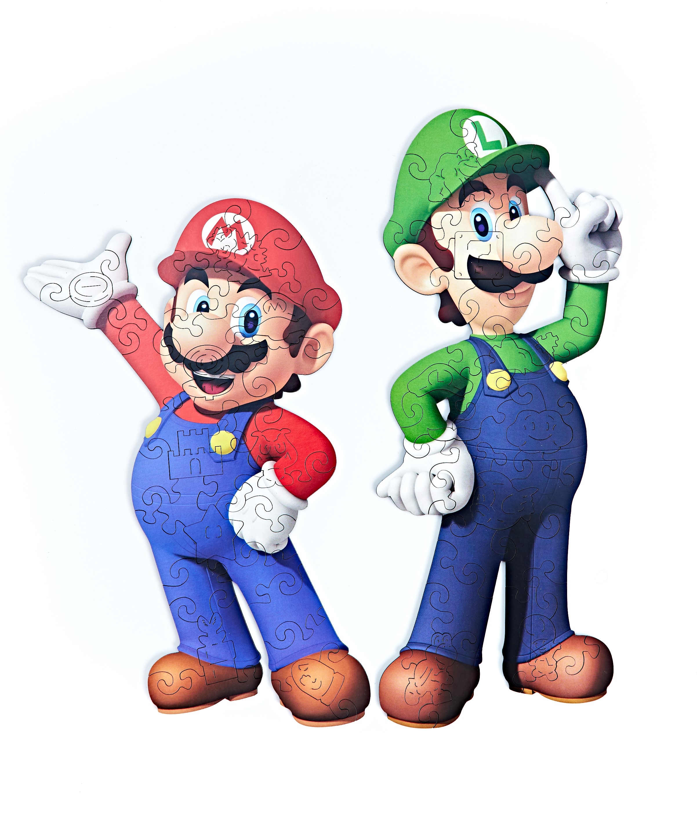 Деревянные пазлы Active puzzles Марио и Луиджи 80 деталей