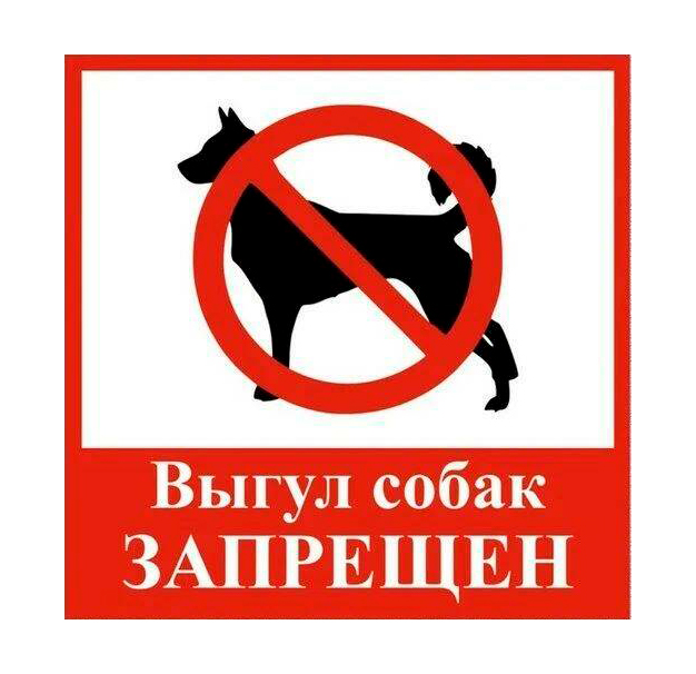 

Табличка "ВЫГУЛ СОБАК ЗАПРЕЩЕН" 200х200, самоклеющаяся основа, Красный
