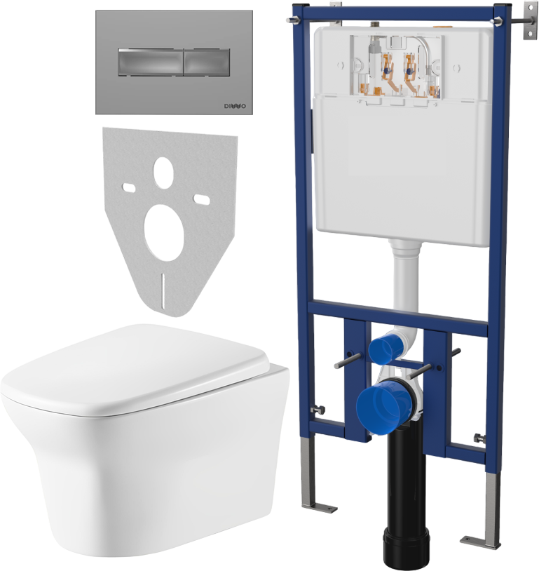 

Комплект Унитаз подвесной Cerutti Spa Ami Aria 8780 безободковый, с микролифтом + Система, Ami Aria 8780 кнопка смыва 7321 хром матовый