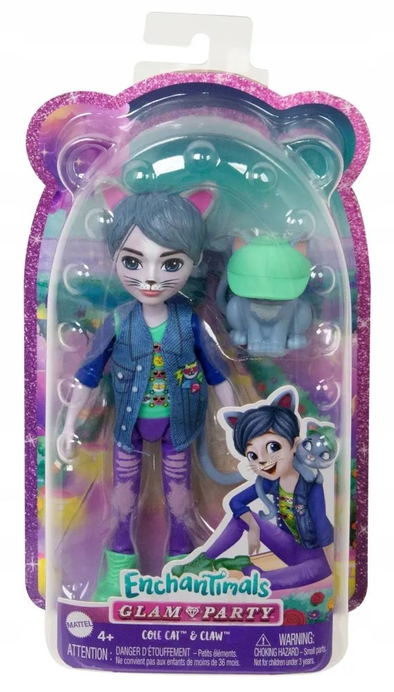 Кукла Mattel Enchantimals Гламурная вечеринка Кот Коул Кэт с питомцем HNT59FNH22 2874₽